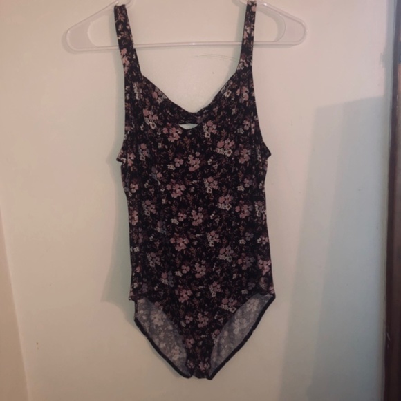 Black and pink floral American Eagle Body Suit - Picture 4 of 5